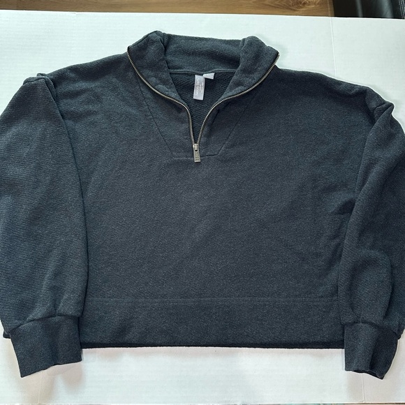 Sweaty Betty Nestle Up Quarter Zip Pullover Sweatshirt in Carbon Grey - Picture 1 of 9